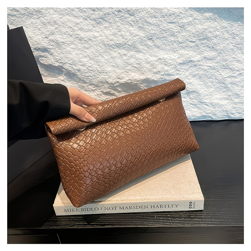Women’s Leather Clutch Bag - Elegant Slim Evening Handbag