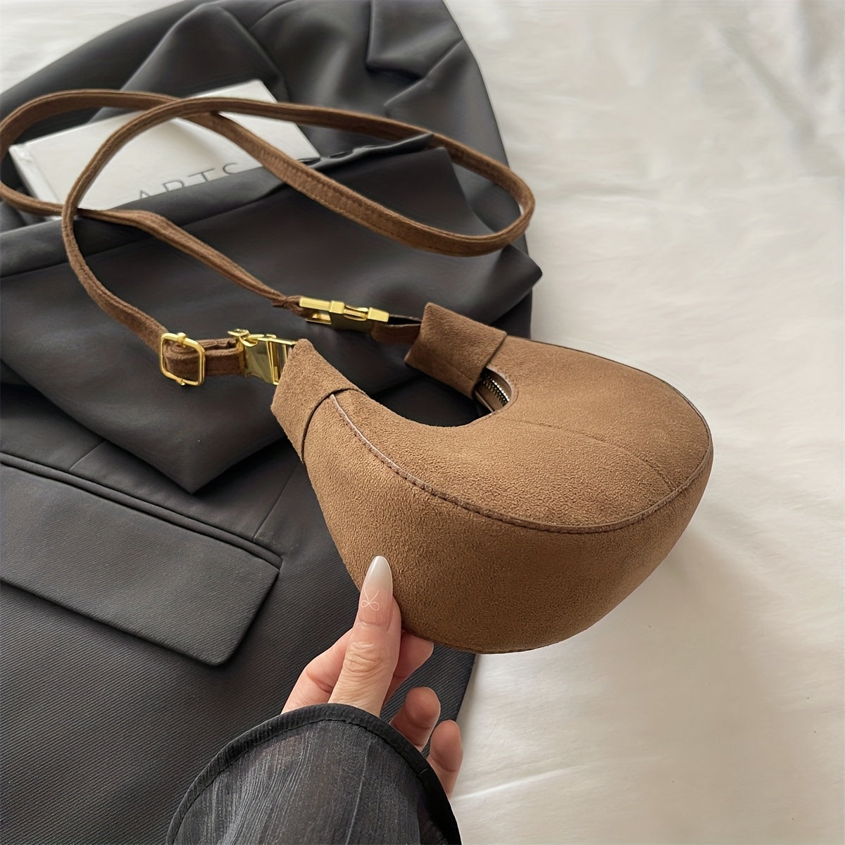 Women’s Soft Matte Fabric Shoulder Bag – Vintage Style Handbag