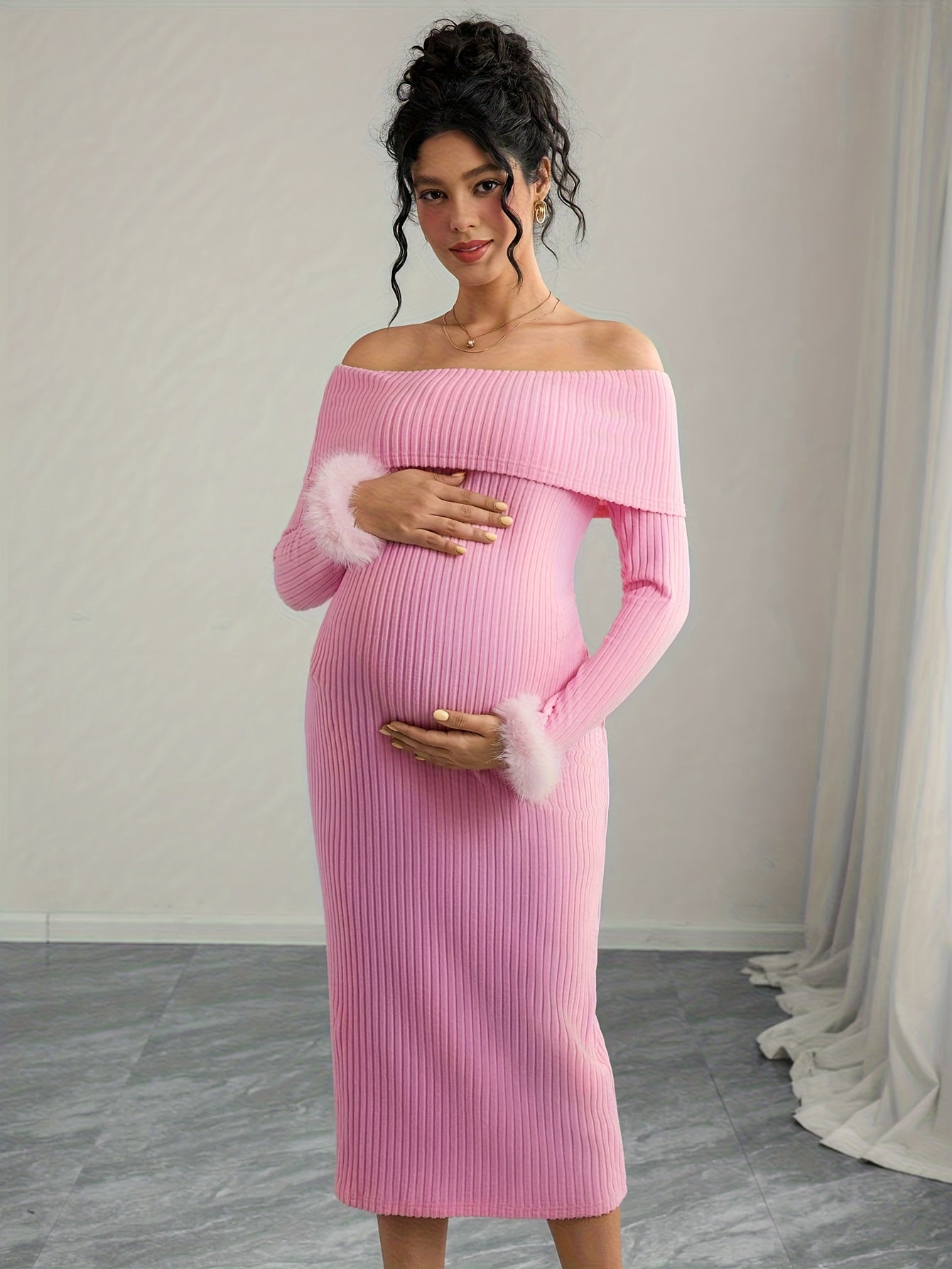 Plush Maternity Nursing Dress - Wrap Style