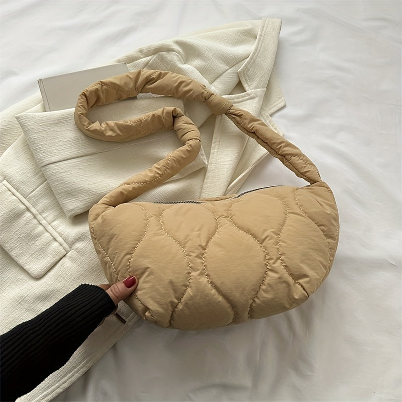 Oxford Cloth Puffer Handbag - Crossbody Lightweight Everyday Shoulder Bag