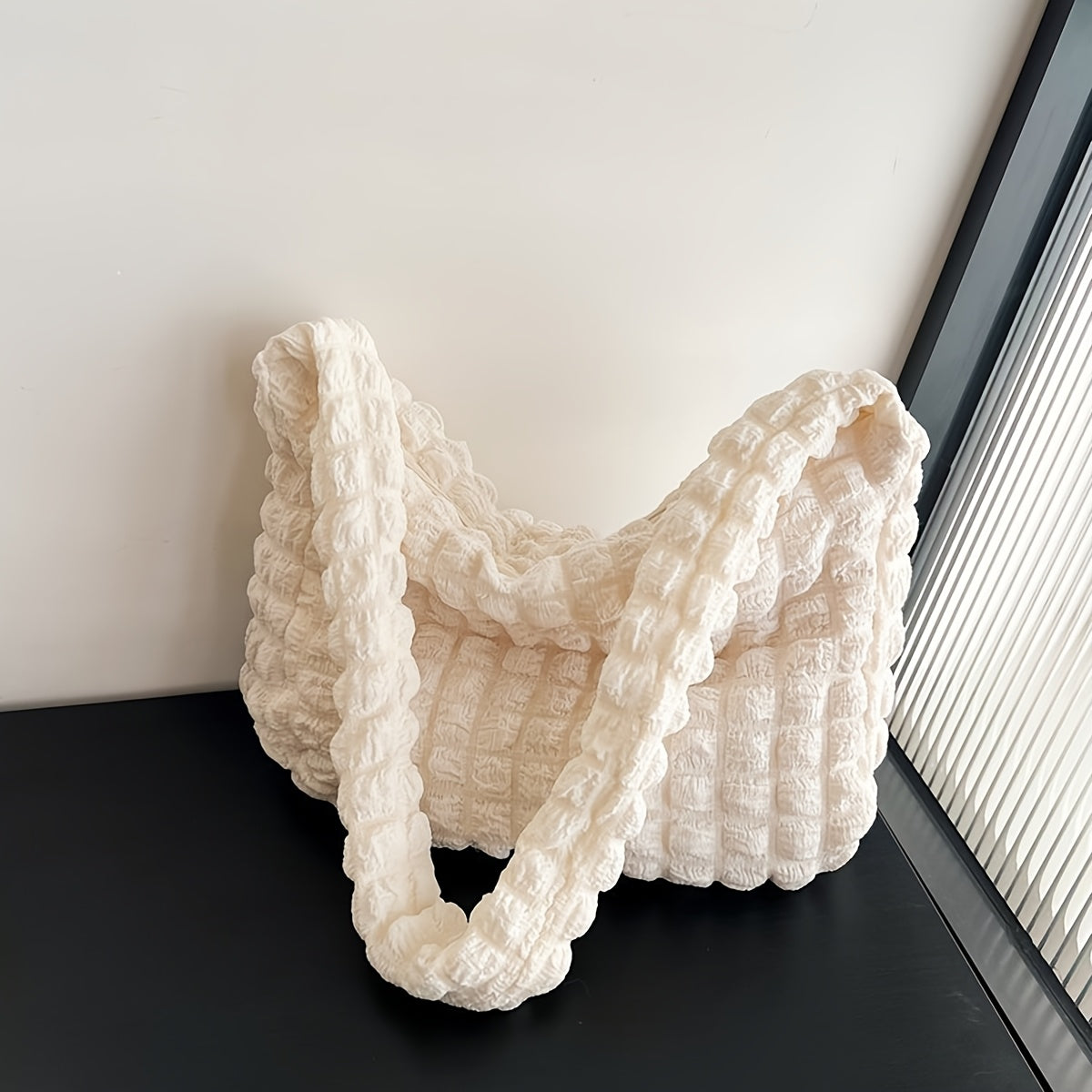 Women’s Polyester Pleated Shoulder Bag - Lightweight Stylish Everyday Handbag