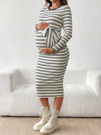 Jersey Maternity Dress - Long Sleeve Pregnancy Wear