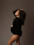 Black Maternity Bodysuit - Long Sleeve