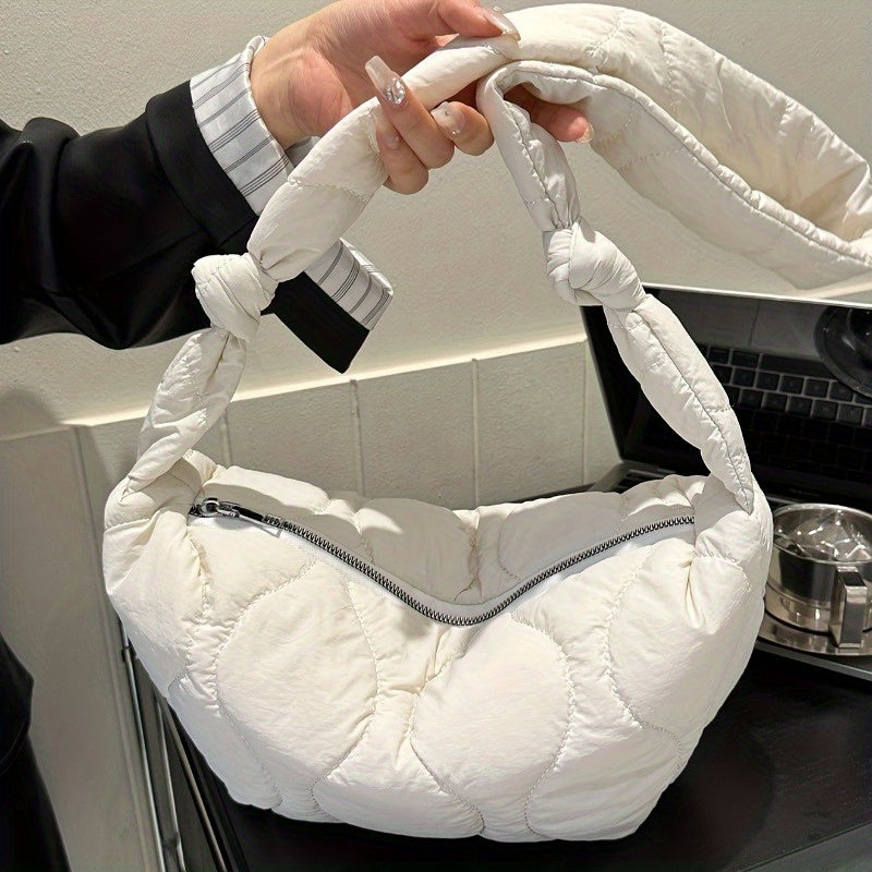 Oxford Cloth Puffer Handbag - Crossbody Lightweight Everyday Shoulder Bag