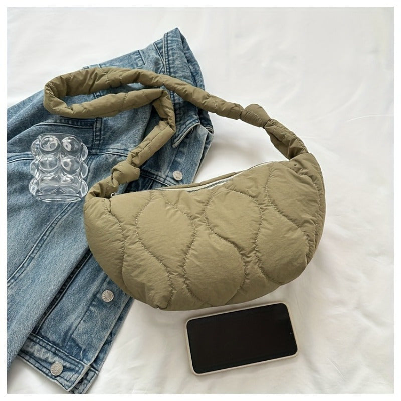 Oxford Cloth Puffer Handbag - Crossbody Lightweight Everyday Shoulder Bag