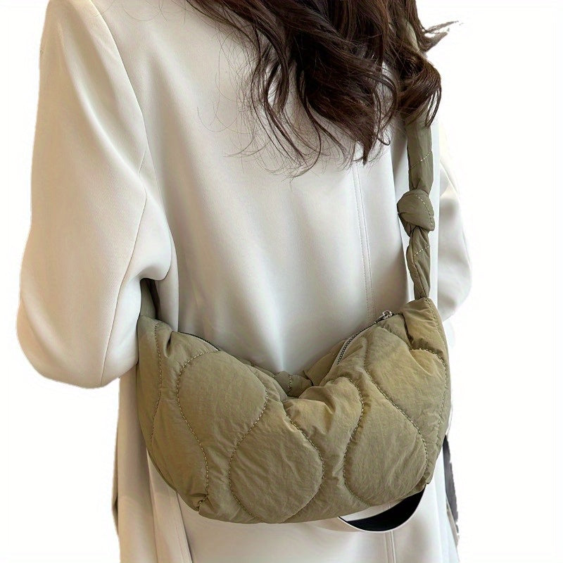 Oxford Cloth Puffer Handbag - Crossbody Lightweight Everyday Shoulder Bag