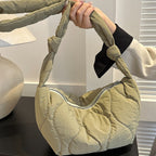 Oxford Cloth Puffer Handbag - Crossbody Lightweight Everyday Shoulder Bag