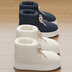 Fabric Lace Up Snow Boots - Warm