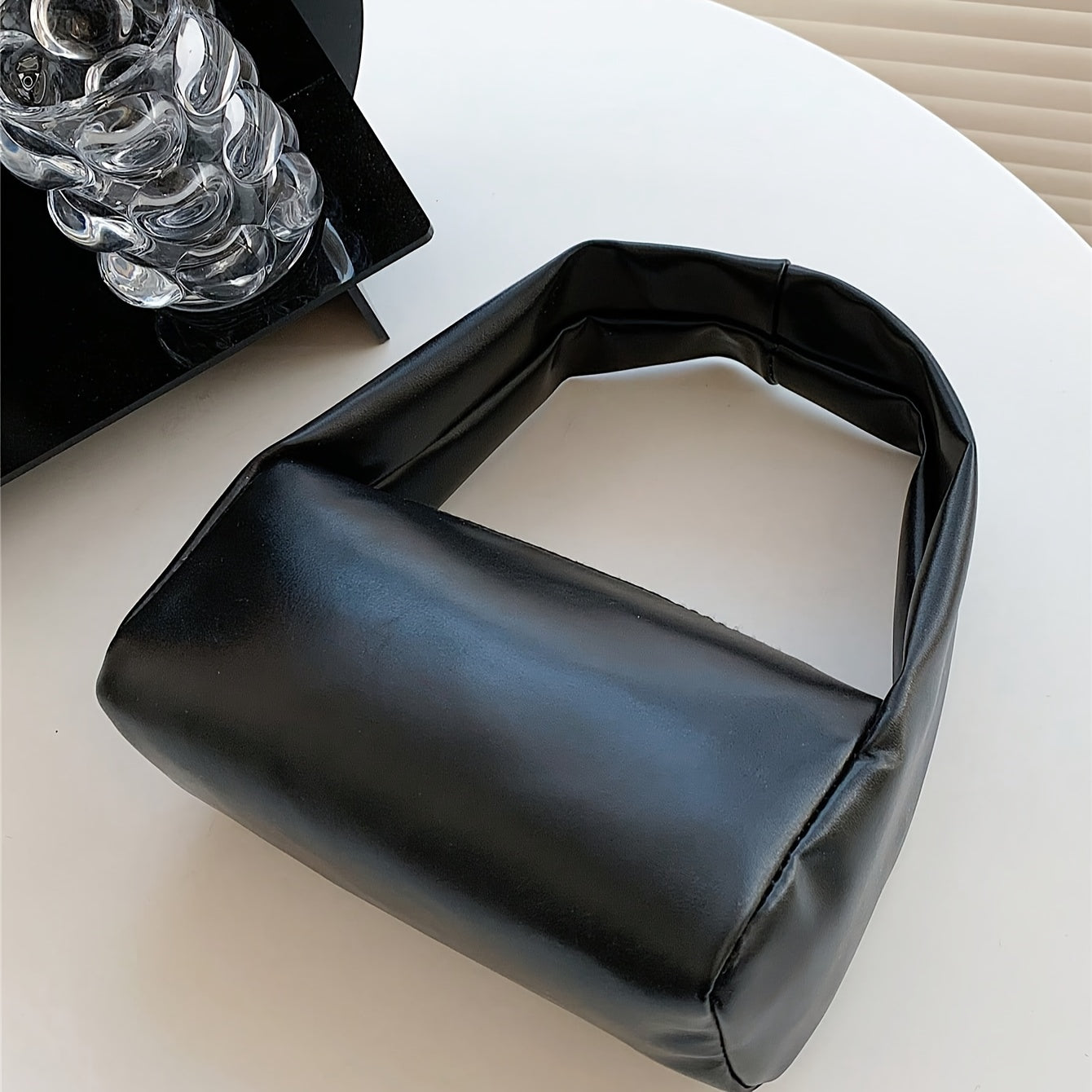 Soft Faux Leather Small Square Handbag - Compact Stylish Everyday Bag