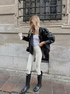 Faux Leather Jacket for Women - Autumn Winter Fashion