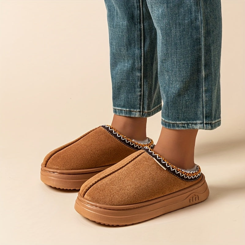 Fleece Warm Non Slip Slippers - Comfortable Indoor Winter Shoes