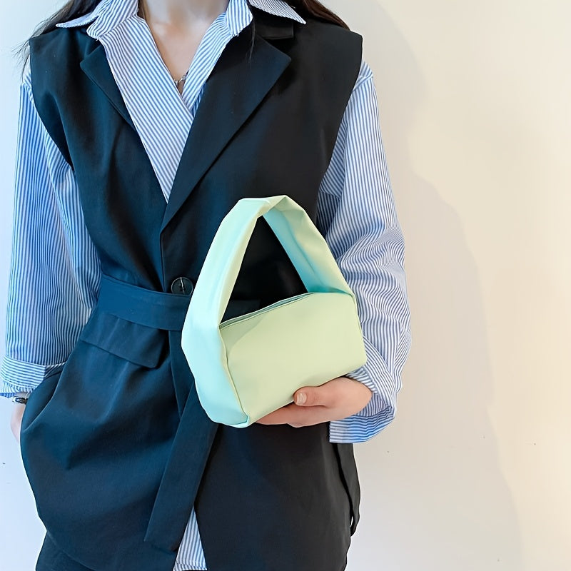 Soft Faux Leather Small Square Handbag - Compact Stylish Everyday Bag