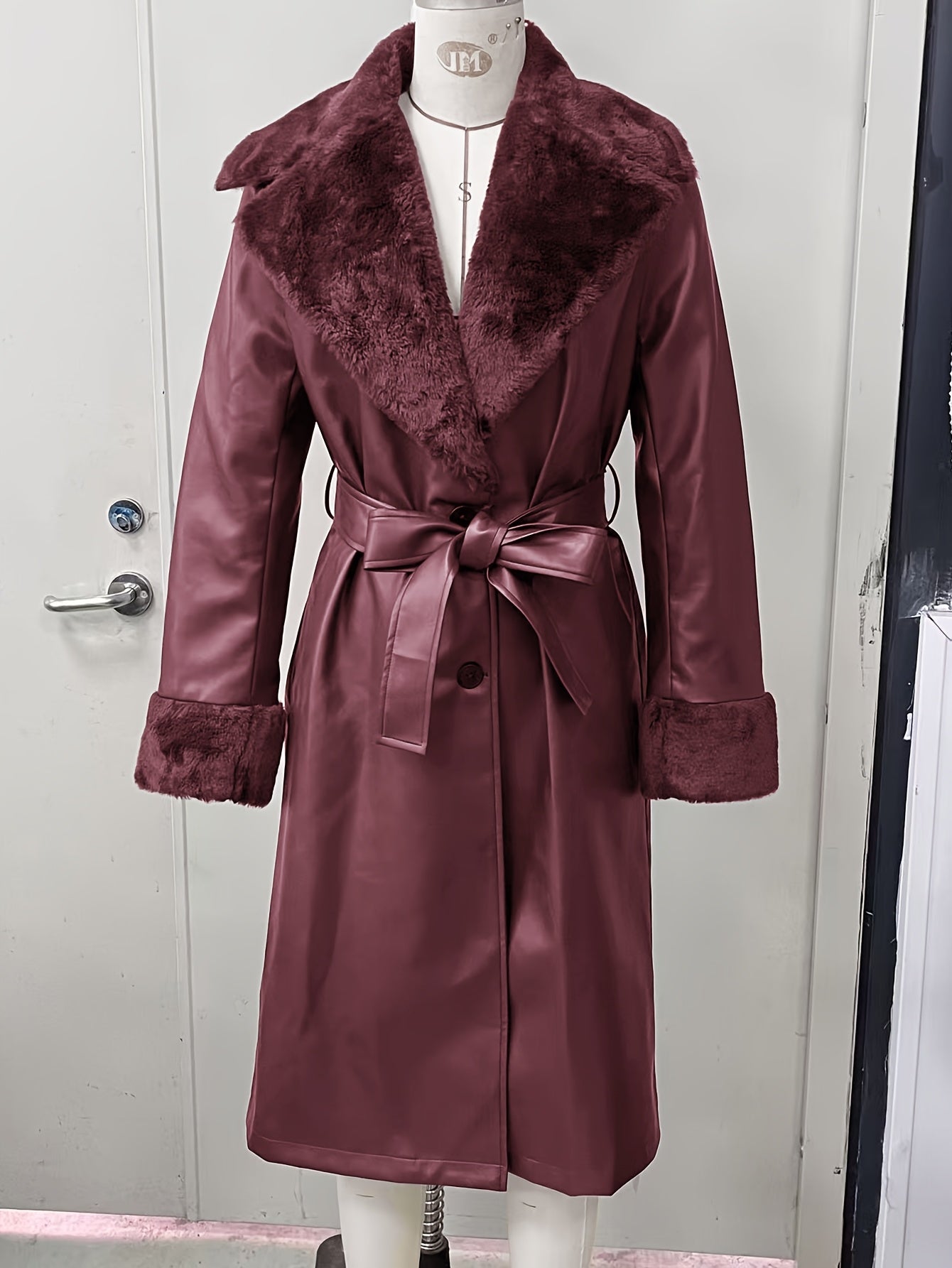 Women’s Faux Fabric Long Trench Coat - Classic Lightweight Outerwear