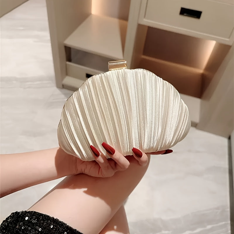 Women’s Shell Evening Clutch Bag - Elegant Party Wedding Handbag