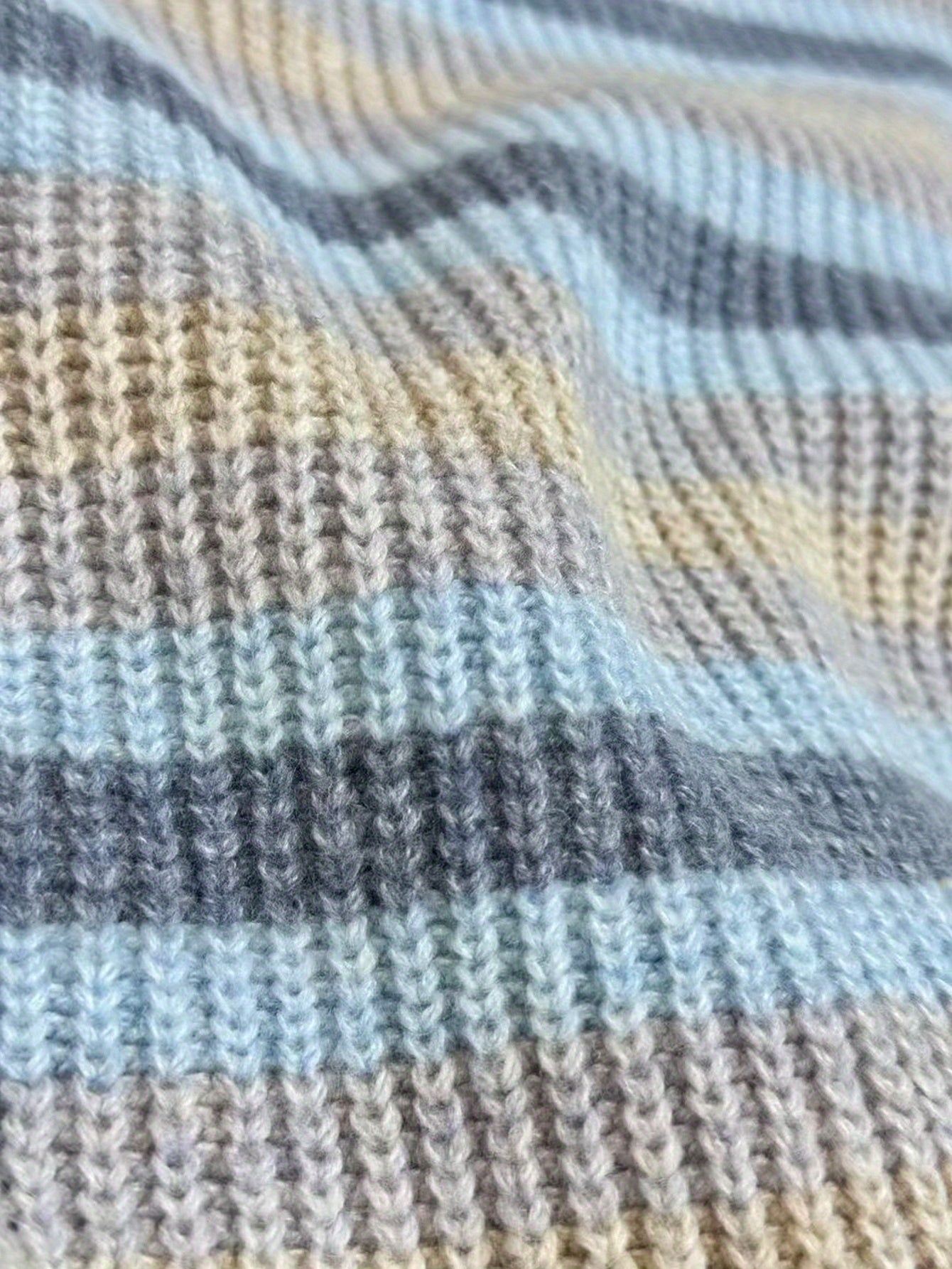 Blue Gradient Striped Dress - Mid Length