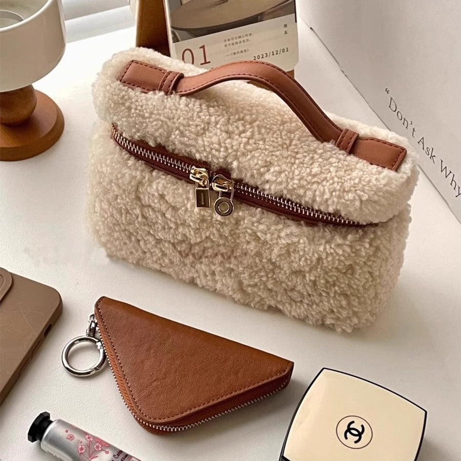 Lamb Plush Bag - Light Brown Insulated Everyday Food Carrier