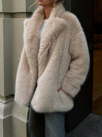 Beige Luxury Winter Coat for Women