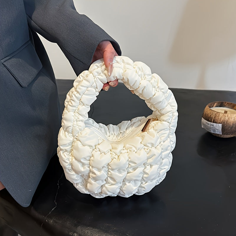 Women’s Down Quilted Handbag - Lightweight Padded Stylish Everyday Bag