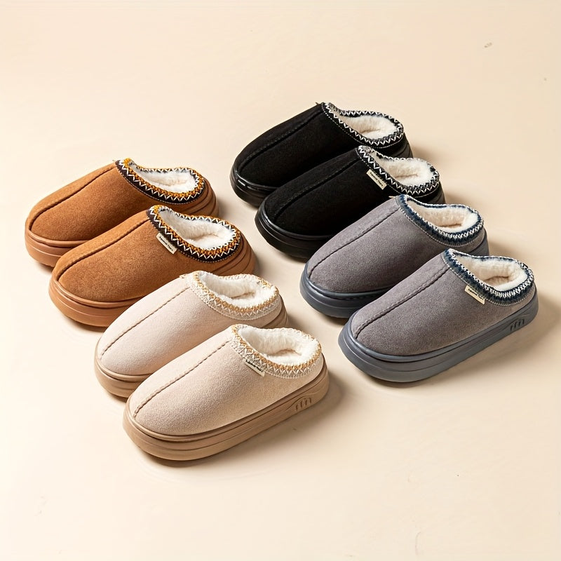 Fleece Warm Non Slip Slippers - Comfortable Indoor Winter Shoes