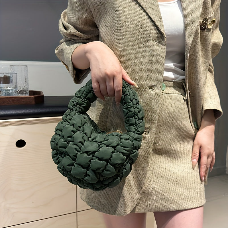 Women’s Down Quilted Handbag - Lightweight Padded Stylish Everyday Bag