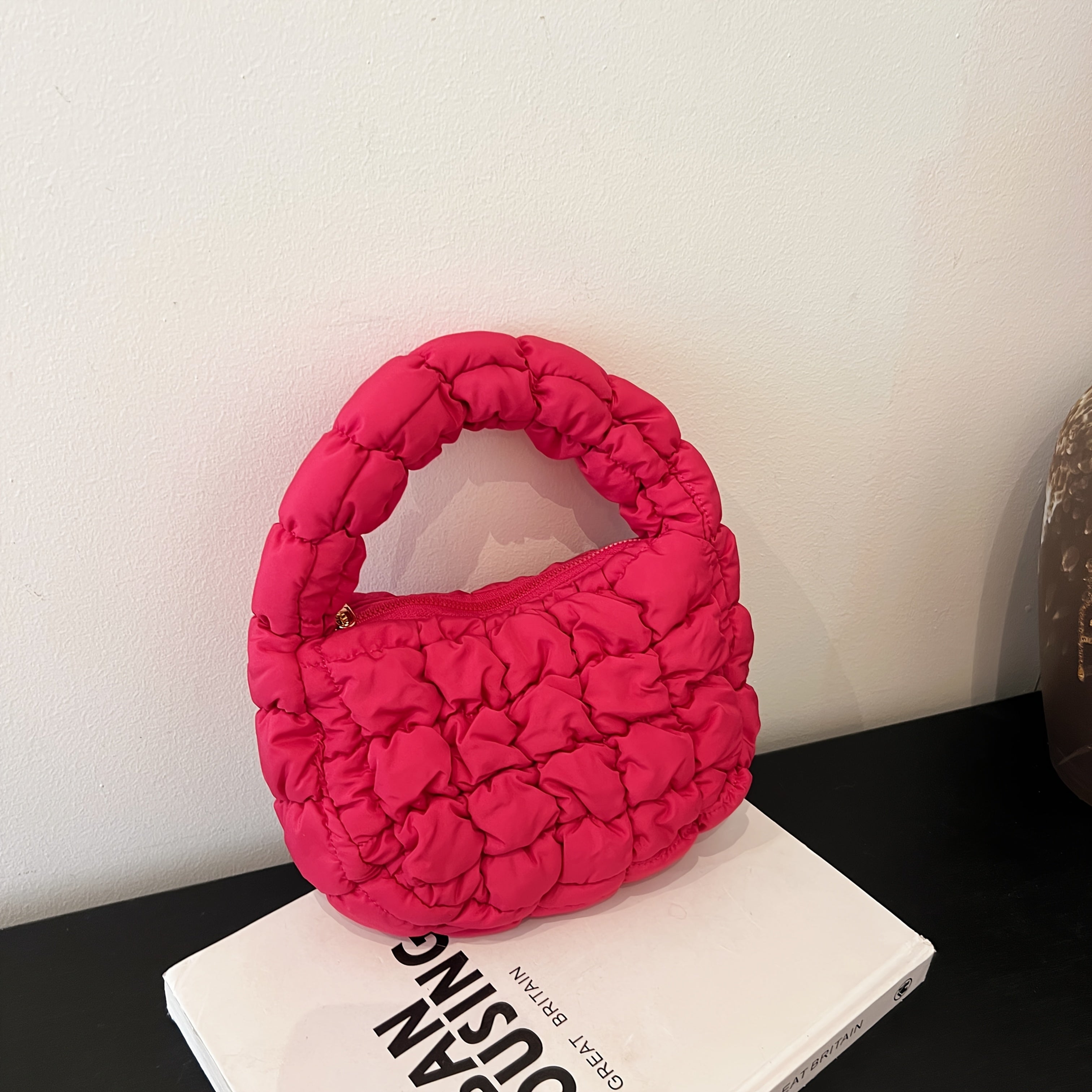 Women’s Down Quilted Handbag - Lightweight Padded Stylish Everyday Bag