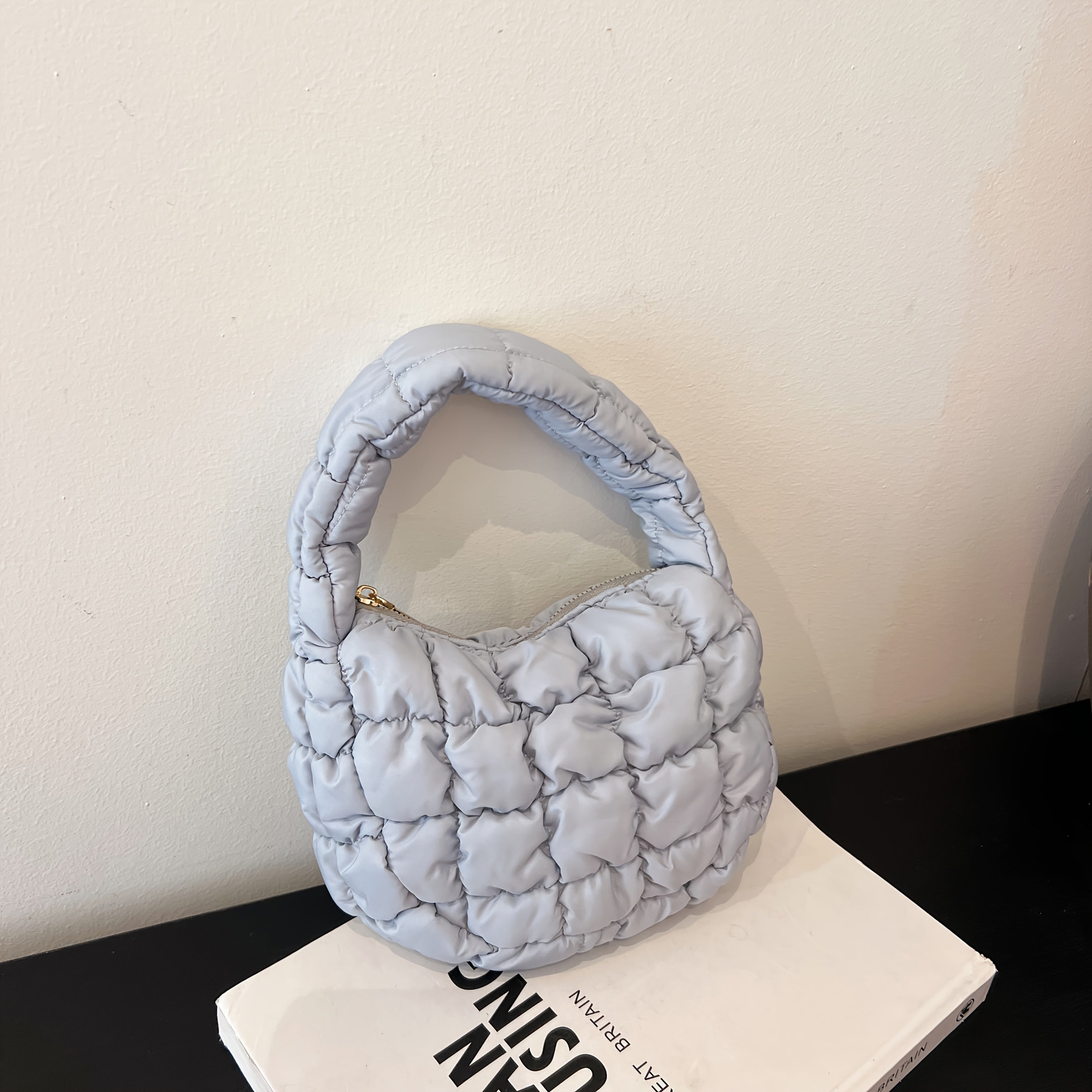 Women’s Down Quilted Handbag - Lightweight Padded Stylish Everyday Bag