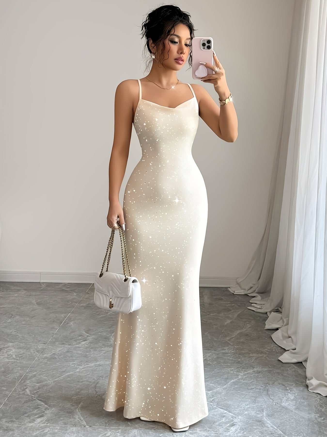 Sequin Strapless Backless Mermaid Dress