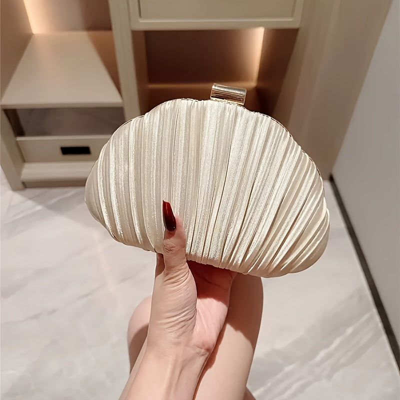 Women’s Shell Evening Clutch Bag - Elegant Party Wedding Handbag