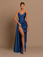 Chiffon Off Shoulder Midi Dress - Slit