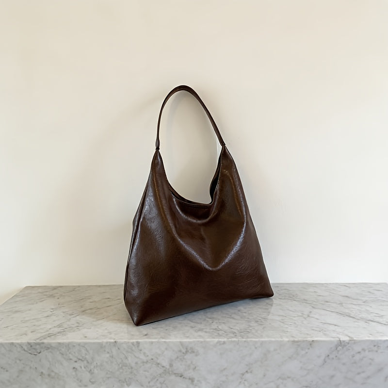 Women’s Synthetic Leather Tote Bag - Large Stylish Everyday Handbag