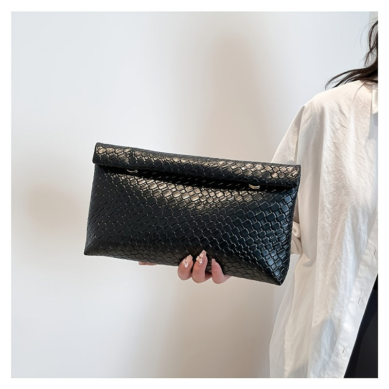 Women’s Leather Clutch Bag - Elegant Slim Evening Handbag