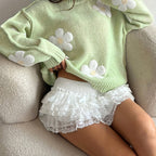 Floral Jacquard Sweater - Cozy Pullover