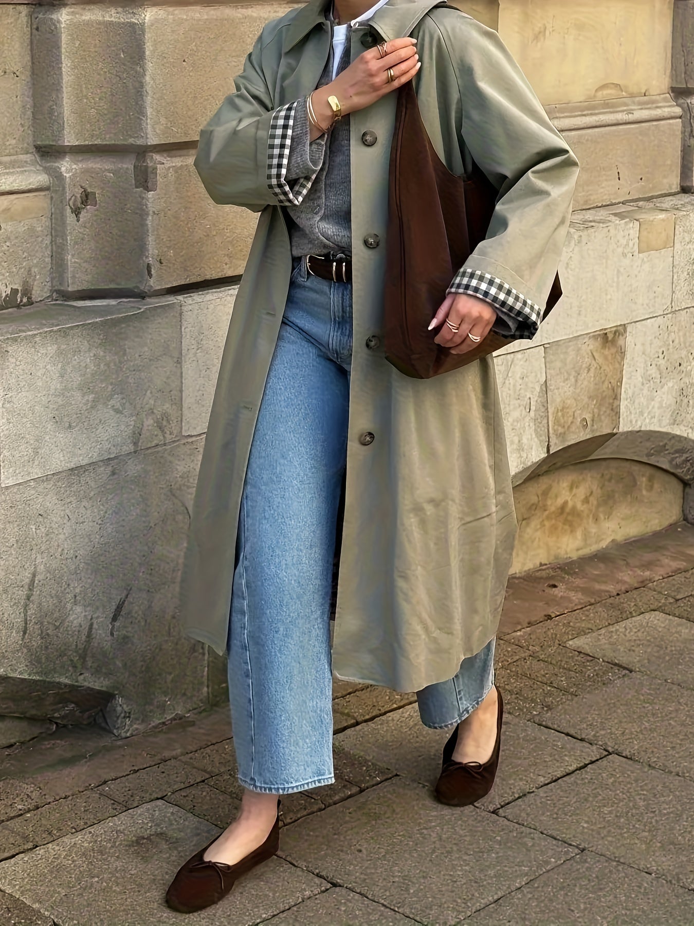 Women’s Vintage Wool Button Up Jacket Classic Warm Coat