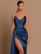 Chiffon Off Shoulder Midi Dress - Slit