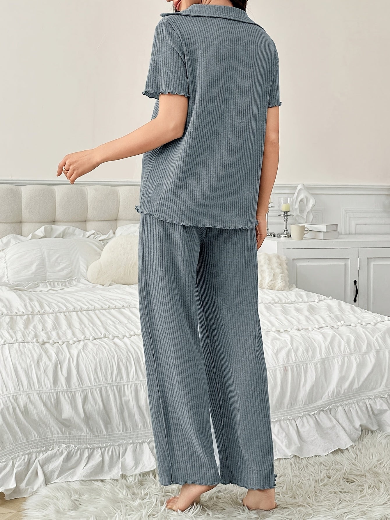 Ribbed Maternity Loungewear Set - V Neck