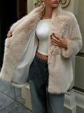 Beige Luxury Winter Coat for Women