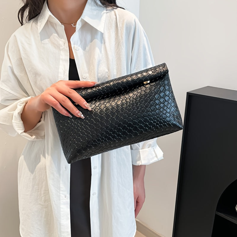 Women’s Leather Clutch Bag - Elegant Slim Evening Handbag