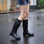 Black Leather Chelsea Boots - Chunky Sole