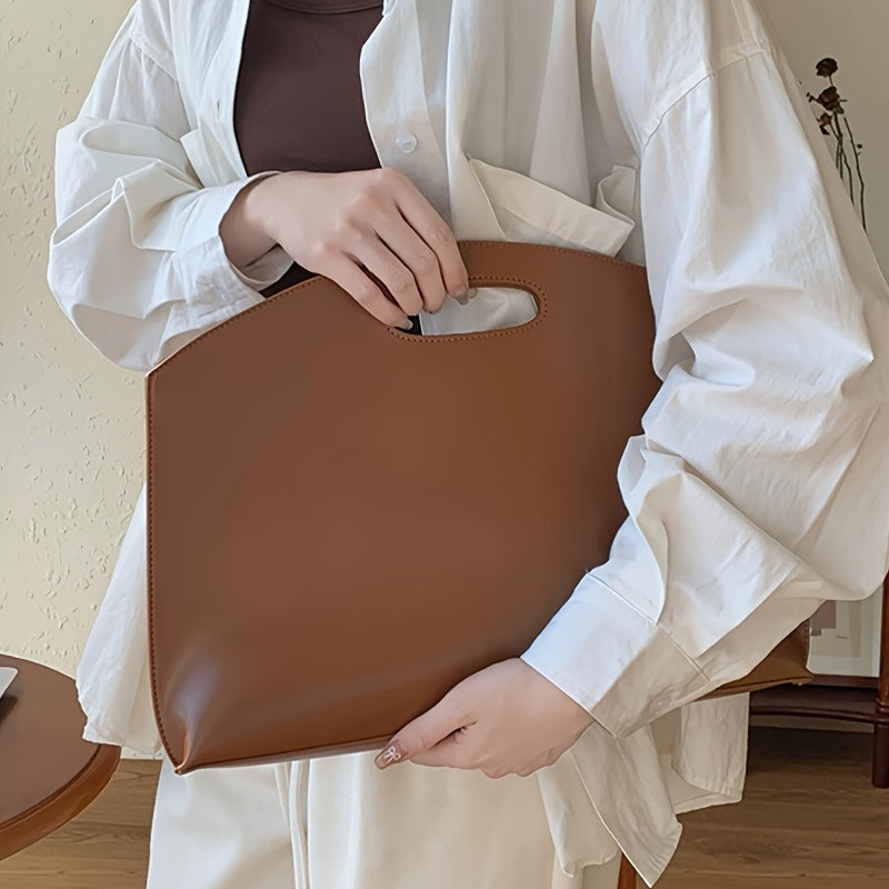 Women’s Leather Laptop Handbag - Professional Work Office Shoulder Bag