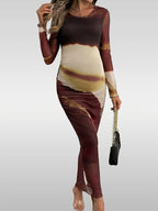 Maternity Bodycon Maxi Dress - Long Sleeve