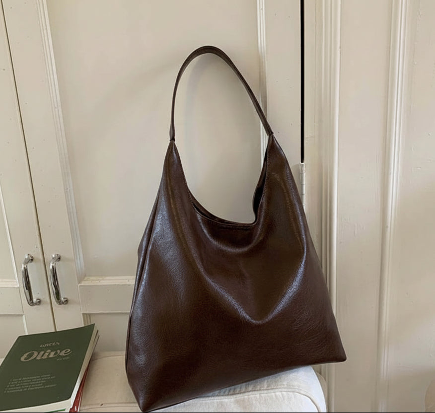 Women’s Synthetic Leather Tote Bag - Large Stylish Everyday Handbag