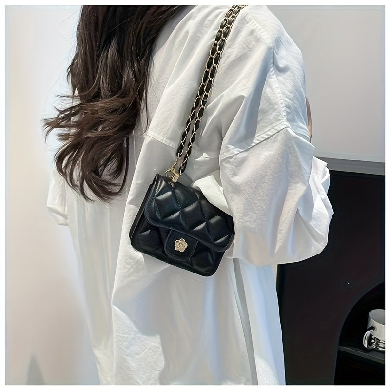 Women’s Diamond Crossbody Bag - Adjustable Strap Stylish Everyday Handbag