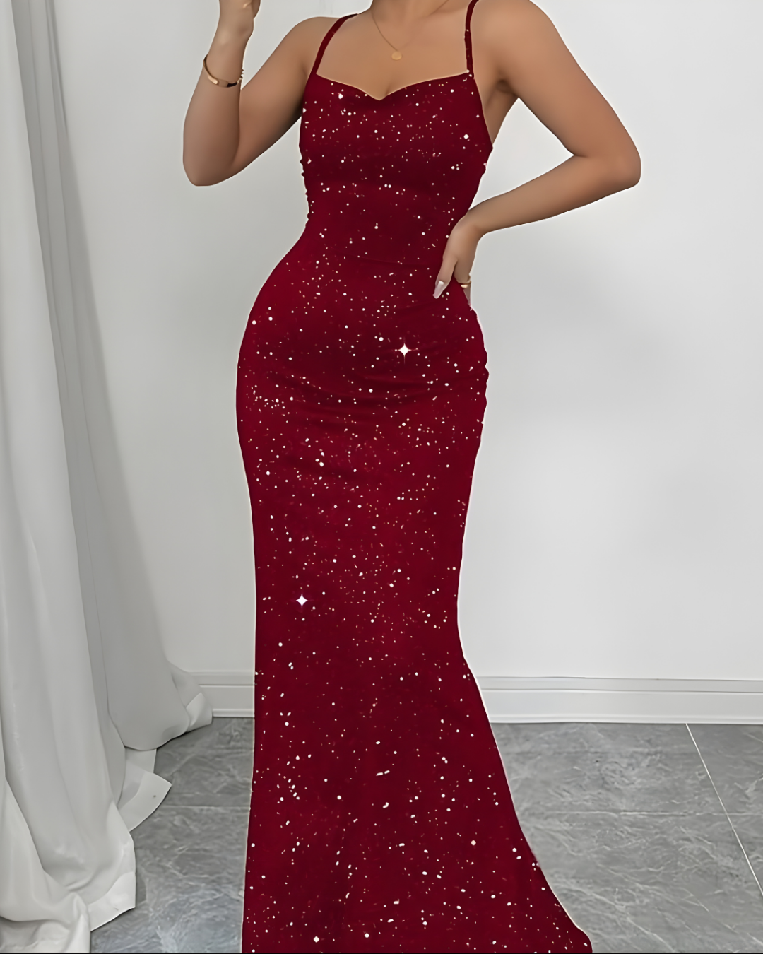 Sequin Strapless Backless Mermaid Dress