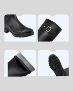 Black Leather Chelsea Boots - Chunky Sole