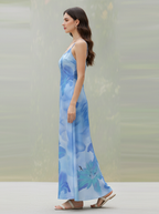 Floral Square Neck Dress - Long