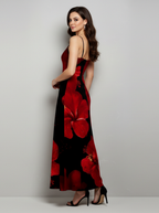 Floral Square Neck Dress - Long