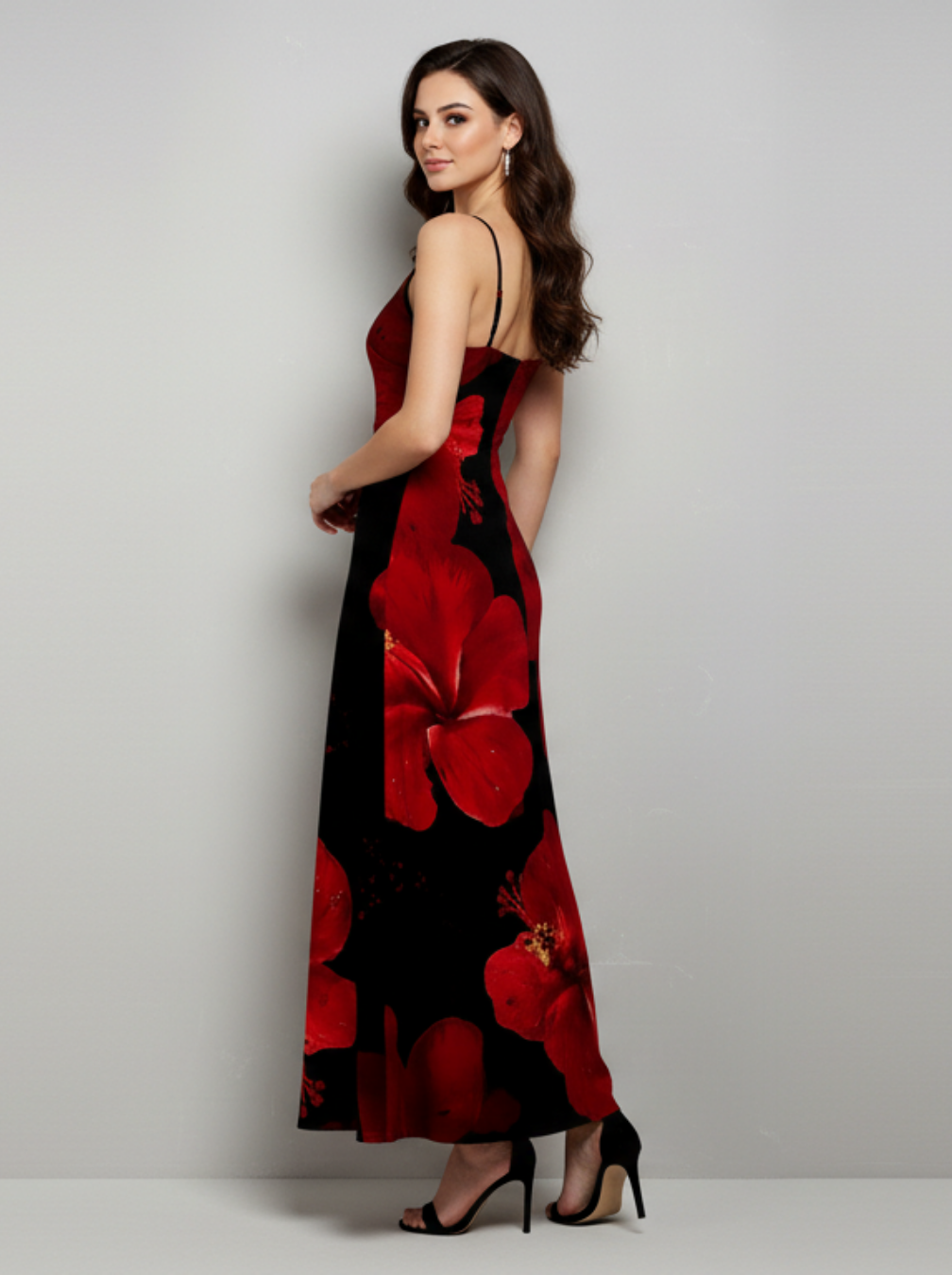 Floral Square Neck Dress - Long