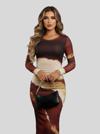 Maternity Bodycon Maxi Dress - Long Sleeve