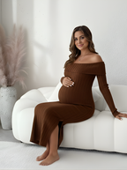 Chiffon Maternity Dress - Ruffled Hem