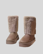 Faux Fur Plus Size Snow Boots - Winter Footwear
